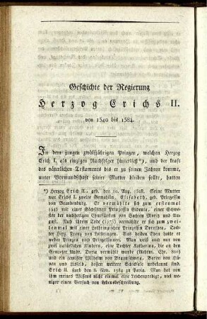 Geschichte der Regierung Herzog Erichs II.