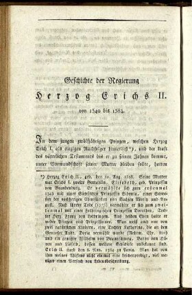 Geschichte der Regierung Herzog Erichs II.