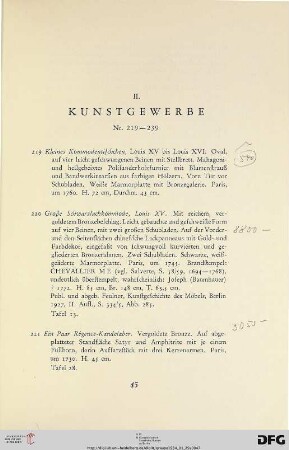II. Kunstgewerbe (Nr. 219-239)
