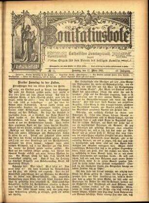 Erste Ausgabe vom Sonntag, den 17. März 1901.