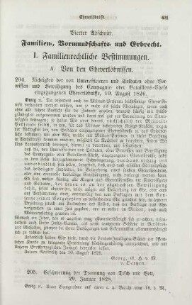 Vierter Abschnitt. Familien-, Vormundschafts- und Erbrecht.