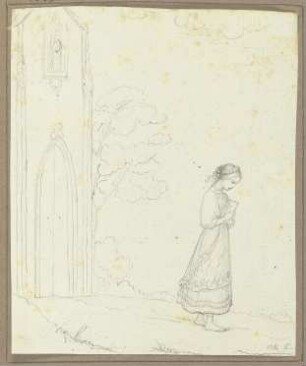 Junges Mädchen auf dem Heimweg von der Kirche
