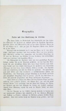 [Zweiter Teil.] Geographie. Italien und seine Bevölkerung im Altertum