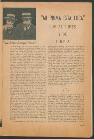 "Mi prima está loca" - Los autores y su obra