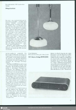 Hängeleuchten : VIII. Kunstaustellung der DDR