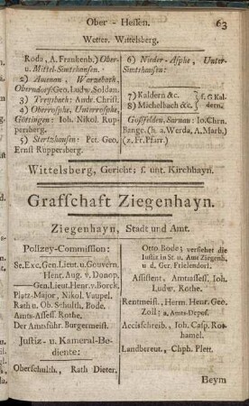 Grafschaft Ziegenhayn.
