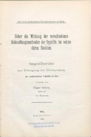 Ueber die Wirkung der verschiedenen Behandlungsmethoden der Syphilis im sekundären Stadium