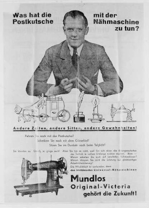 Werbeblatt für Nähmaschine Mundlos - Original Victoria