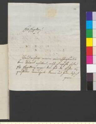 Brief von Ehlers, Johann Wilhelm an Goethe, Johann Wolfgang von