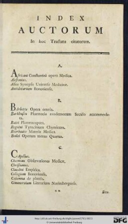 Index Auctorum.