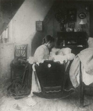 Bange Stunden : Bange Stunden. Ölgemälde (um 1890; T. E. Krause)