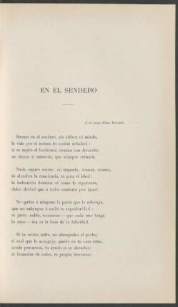 En el sendero : (poesía)