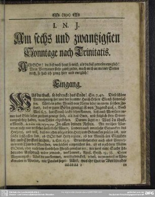 Am sechs und zwantzigsten Sonntage nach Trinitatis