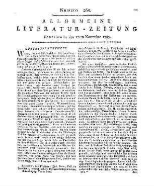 Almanach für Aerzte und Nichtärzte. Auf das Jahr 1785. Hrsg. v. C. G. Gruner. Jena: Cuno 1785