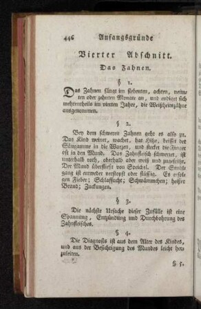 Vierter Abschnitt. Das Zahnen.