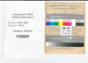 Entnazifizierung Wilhelm Hoeffken , geb. 26.12.1889 (Steiger)