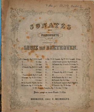Sonates pour pianoforte seul, 21. Gr. sonate appass. : op. 57 ; f-Moll