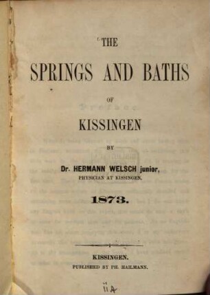 The springs and baths of Kissingen