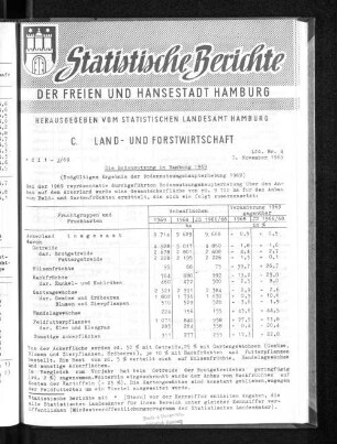 Die Bodennutzung in Hamburg 1969 : Lfd. Nr. 4