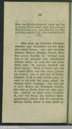Von der Beschaffenheit eines gut bereiteten Lederleims