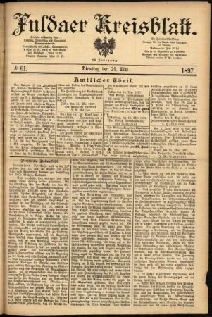 Ausgabe vom Dienstag, den 25. Mai 1897.