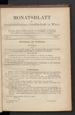 Nr. 8. März 1884