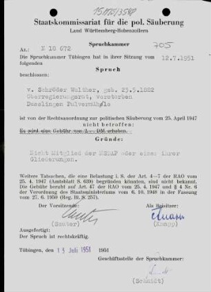Schröder, Walther von