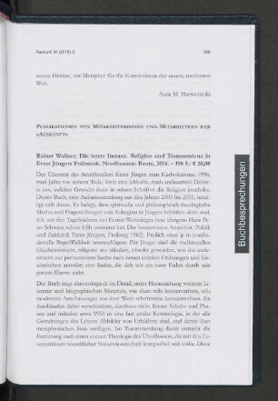 Publikationen von Mitarbeiterinnen und Mitarbeitern der "Auskunft".