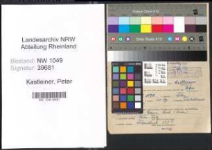 Entnazifizierung Peter Kastleiner , geb. 14.09.1899 (Verwaltungsangestellter)