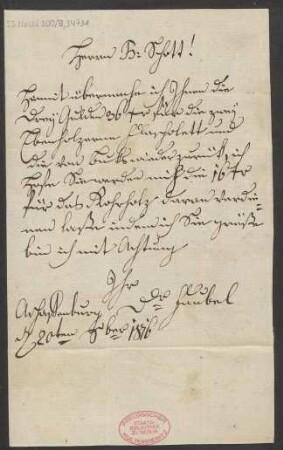 Brief an B. Schott's Söhne : 20.10.1816