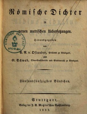 Des Albius Tibullus Gedichte