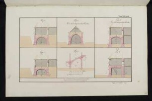 Mauerwerk, Gewölbekonstruktionen, idealtypische Darstellung, Schnitte