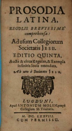 Prosodia Latina : regulis brevissime comprehensa