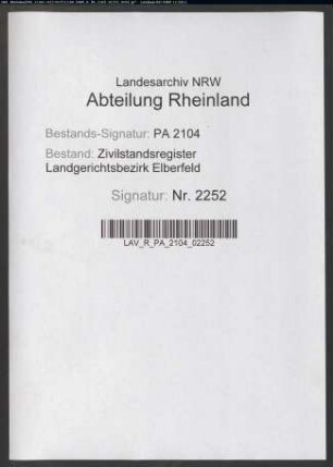 Sterberegister Heiligenhaus