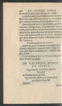 De Calendis, Nonis, Et Idibus.