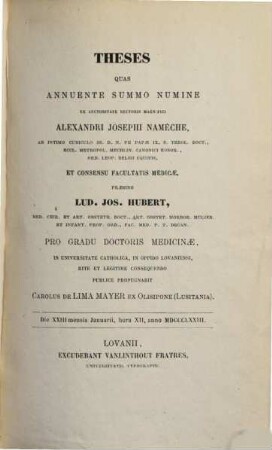 Theses. 1873/74, Fac. medica
