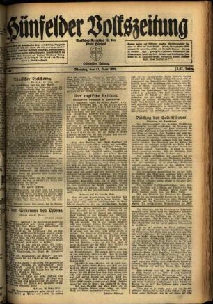 Ausgabe vom Dienstag, den 21. Juni 1921.