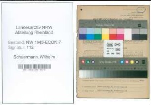 Entnazifizierung Wilhelm Schuermann , geb. 20.12.1898 (Baecker)