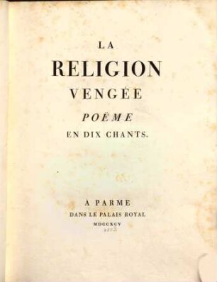La religion vengée : poëme en 10 chants