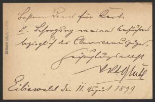 Brief an B. Schott's Söhne : 11.08.1899