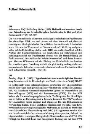 179-204, Polizei. Kriminalistik