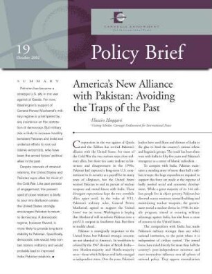 America's new alliance with Pakistan: avoiding the traps of the past