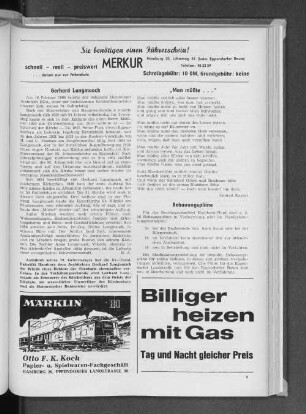 "Man müßte..."