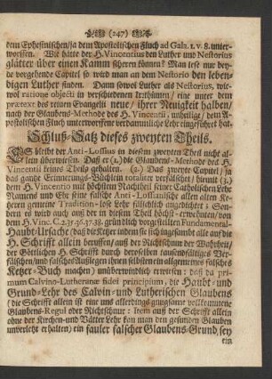 Schluß-Satz dieses zweyten Theils