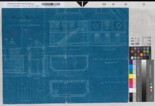 Revisionszeichnung zum Stellwerk "Sb" auf Bahnhof Sinsen: Grundrisse, Ansichten, Schnitt, Sparrenlage, M. 1:50 Hgs, Sknr.: 2, Fanr.: 4, Bunr.: 3