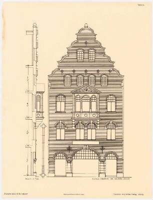 Fassaden, Lübeck: Aufriss Straßenseite, Schmalseite