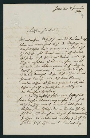 89r-90v, Brief: Jena den 15. Januar 1869