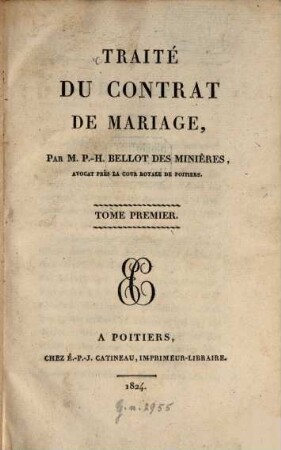 Traité du contrat de mariage, 1