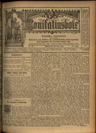 Erste Ausgabe vom Sonntag, den 28. Mai 1916.