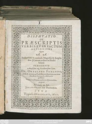 Disputatio De Praescriptis Verbis Et In Factum Actionibus
